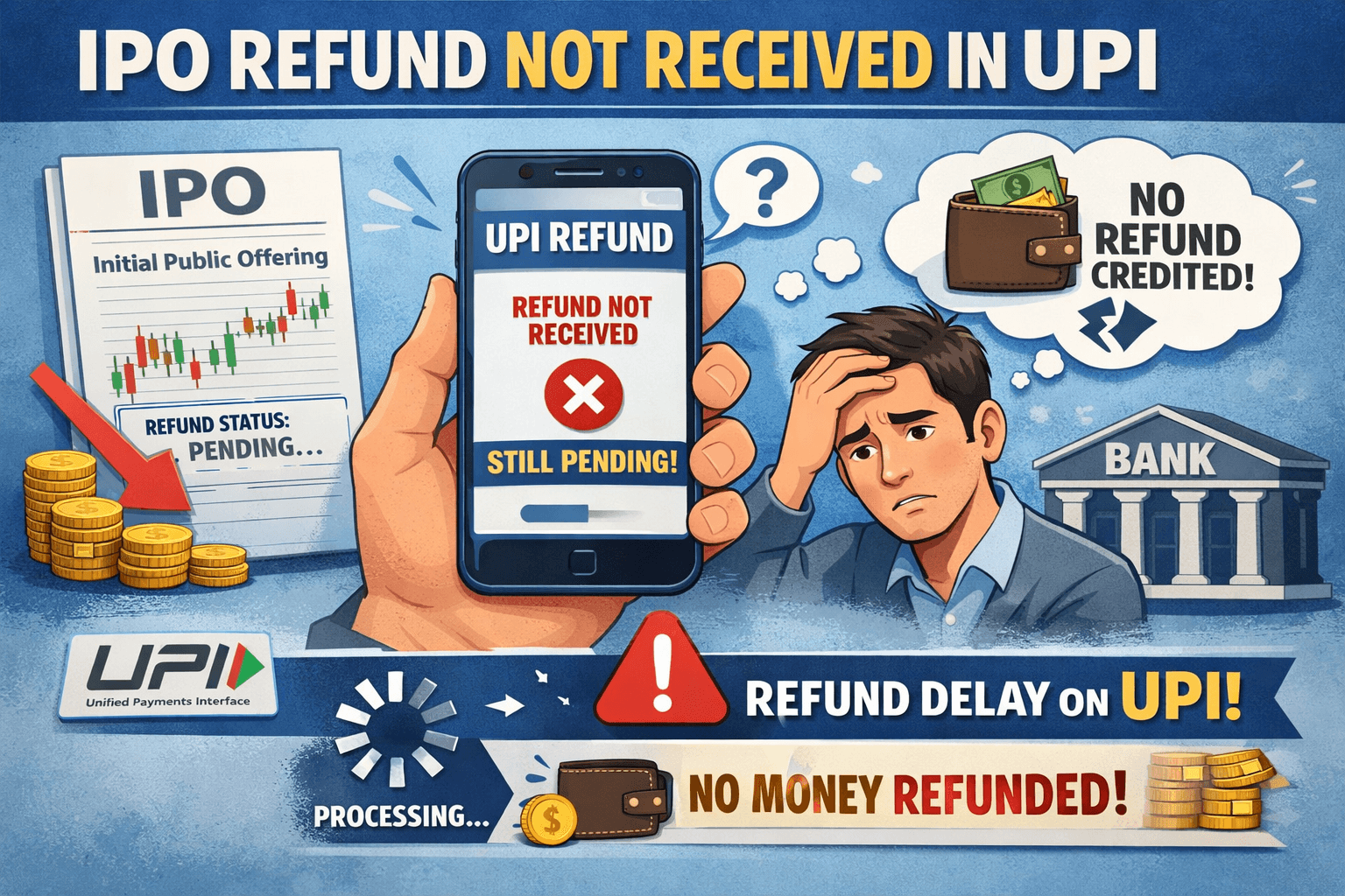 IPO Refund Not Received in UPI – Reasons, Timeline & How to Resolve the Issue